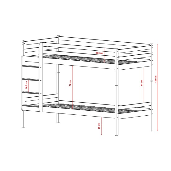 NICO 80x180 grey bunk bed Lano Furniture NICO 80x180 grey bunk bed Lano Furniture