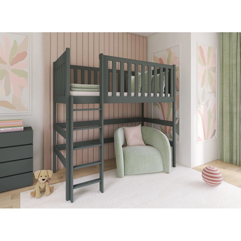LAURA 80x160 graphite loft bed Lano Furniture
