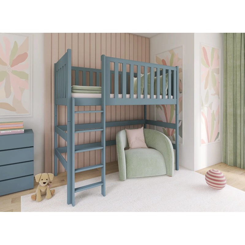 LAURA 90x200 grey loft bed Lano Furniture