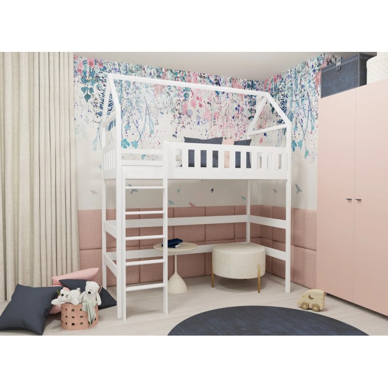 OTYLIA 90x200 white loft bed Lano Furniture