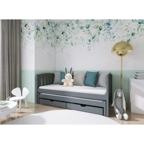 AMELKA 80x160 graphite bunk bed Lano Furniture