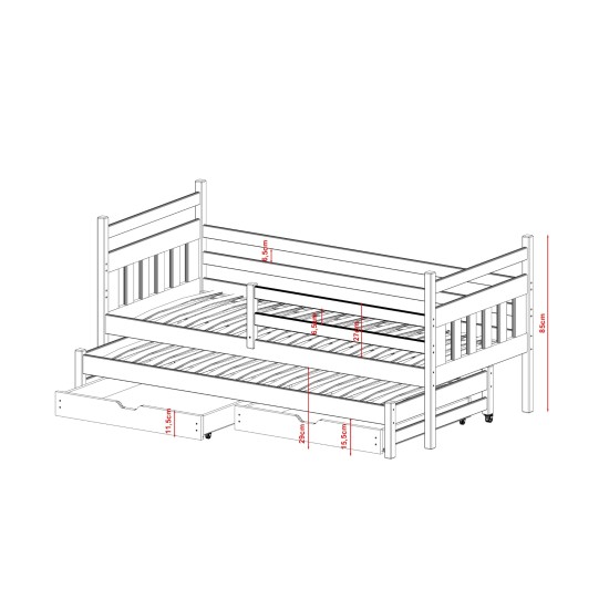 DANIEL 90x200 grey bunk bed Lano Furniture DANIEL 90x200 grey bunk bed Lano Furniture