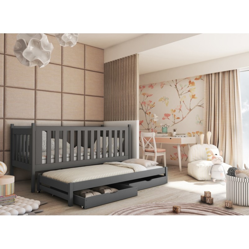 KAJA 80x160 graphite bunk bed Lano Furniture