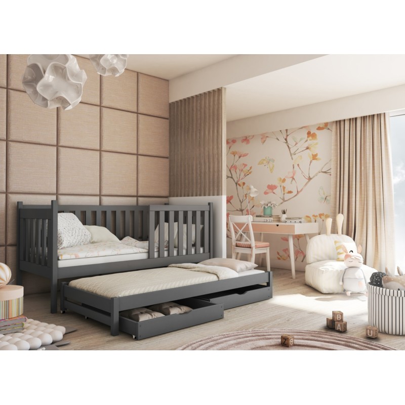 KAJA 90x190 graphite bunk bed Lano Furniture