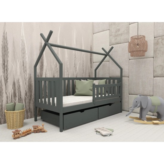 Παιδικό Κρεβάτι Montessori Teepee SIMBA 80x160 graphite Παιδικό Κρεβάτι Montessori Teepee SIMBA 80x160 graphite