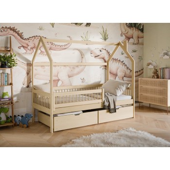 OSKAR 80x160 pine children's house bed Lano Furniture