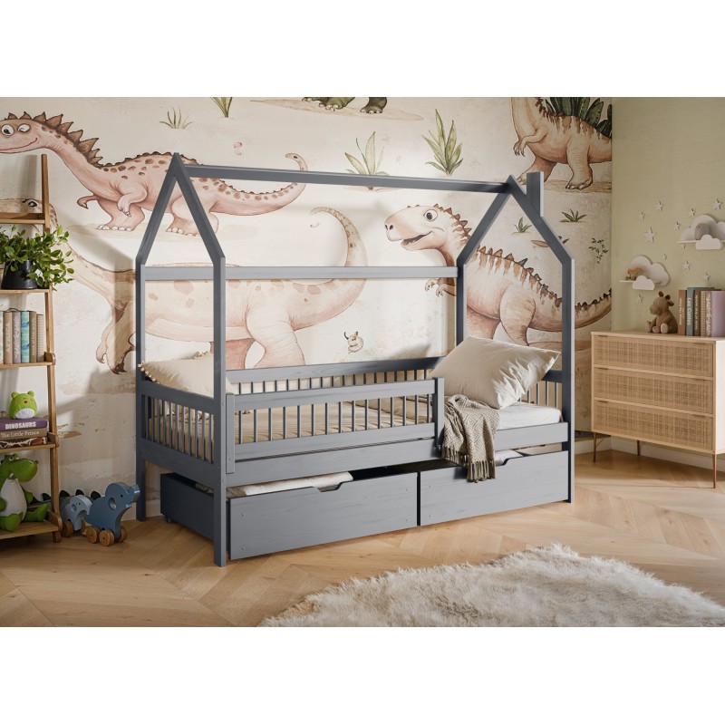 OSKAR 80x180 grey childrens house bed Lano Furniture