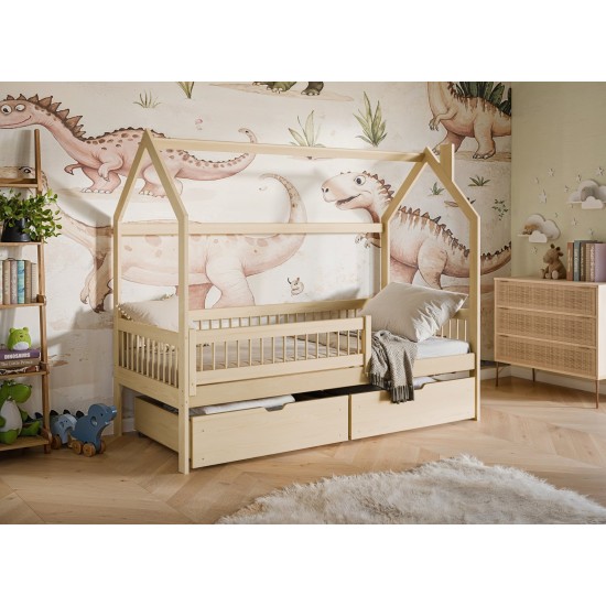 OSKAR 80x200 pine childrens house bed Lano Furniture OSKAR 80x200 pine childrens house bed Lano Furniture