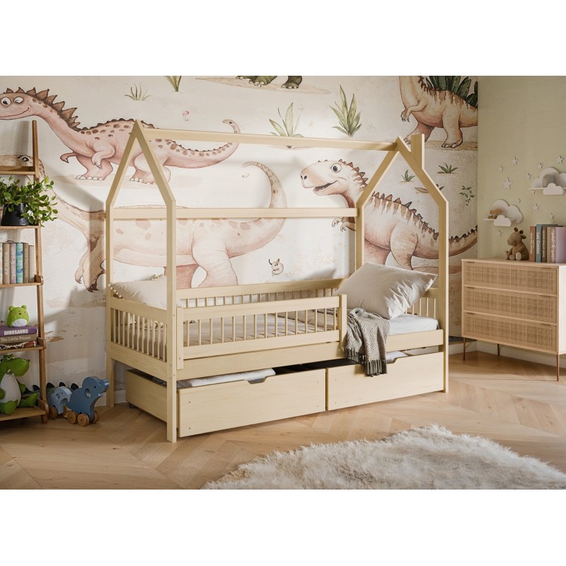 OSKAR 90x190 pine childrens house bed Lano Furniture