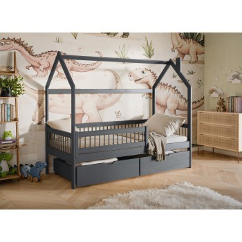 OSKAR 80x180 graphite children's house bed Lano Furniture
