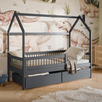 OSKAR 80x200 graphite children's house bed Lano Furniture