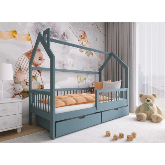 OSKAR 80x200 grey childrens house bed Lano Furniture OSKAR 80x200 grey childrens house bed Lano Furniture
