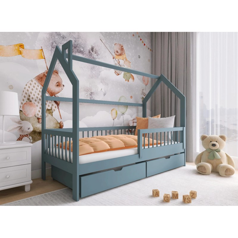 OSKAR 90x200 grey childrens house bed Lano Furniture