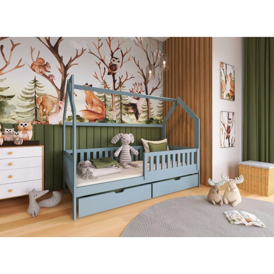 NATAN 80x180 grey childrens house bed Lano Furniture NATAN 80x180 grey childrens house bed Lano Furniture