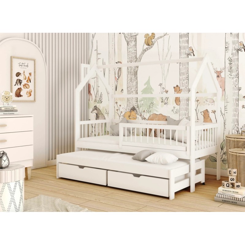PAPI 80x160 white childrens house bed Lano Furniture