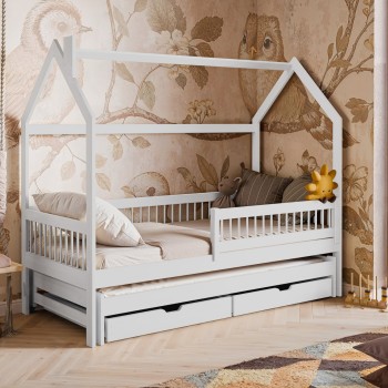 PAPI 80x200 white children's house bed Lano Furniture