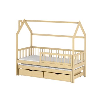 PAPI 80x180 pine children's house bed Lano Furniture