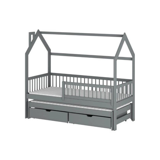 PAPI 80x180 graphite childrens house bed Lano Furniture