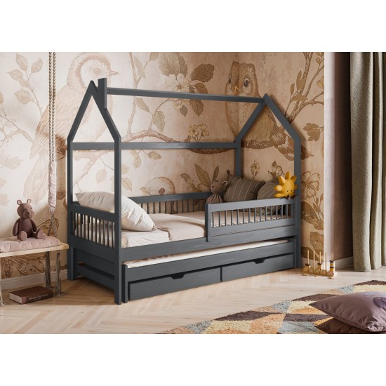 PAPI 90x190 graphite childrens house bed Lano Furniture