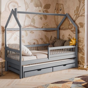 PAPI 80x160 grey children's house bed Lano Furniture