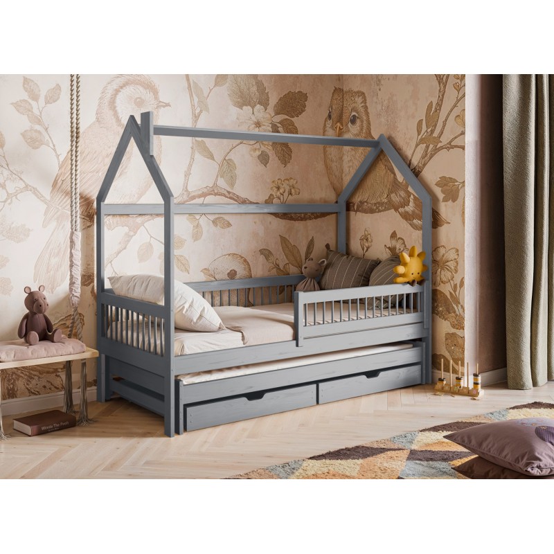 PAPI 90x190 grey childrens house bed Lano Furniture
