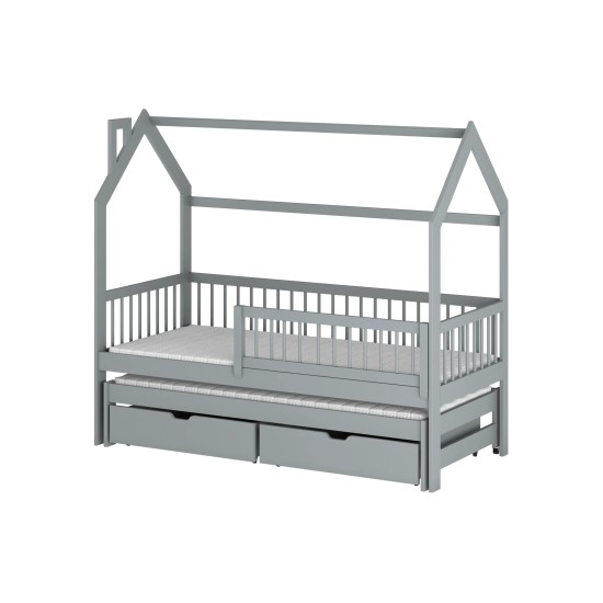 PAPI 90x200 grey childrens house bed Lano Furniture PAPI 90x200 grey childrens house bed Lano Furniture
