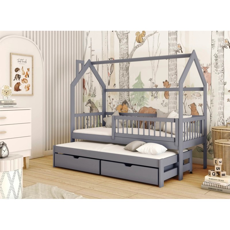 PAPI 90x200 grey childrens house bed Lano Furniture