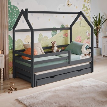 DISNEY 80x160 graphite children's house bed Lano Furniture