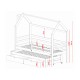 DISNEY 80x180 graphite childrens house bed Lano Furniture