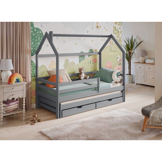 DISNEY 80x160 grey childrens house bed Lano Furniture DISNEY 80x160 grey childrens house bed Lano Furniture