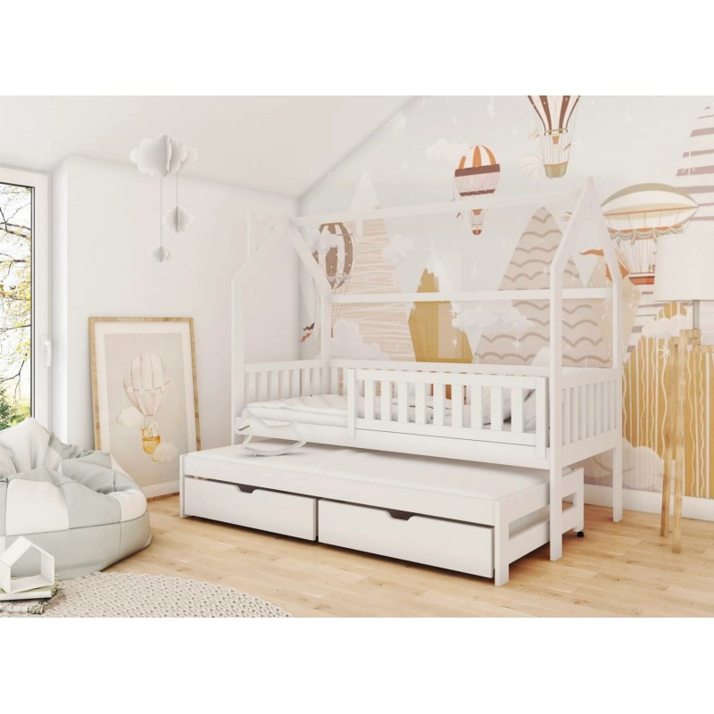 MONKEY 80x200 white childrens house bed Lano Furniture