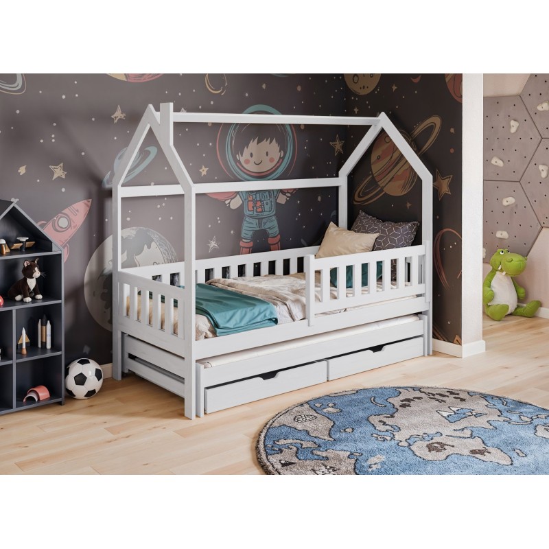 MONKEY 90x190 white childrens house bed Lano Furniture