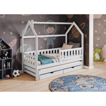 MONKEY 90x200 white children's house bed Lano Furniture