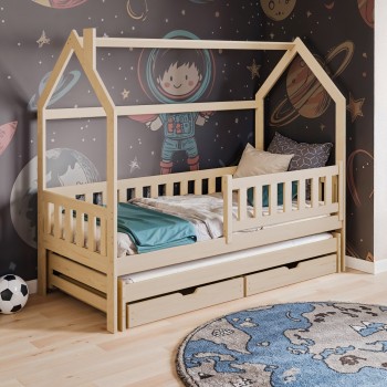 MONKEY 80x180 pine children's house bed Lano Furniture