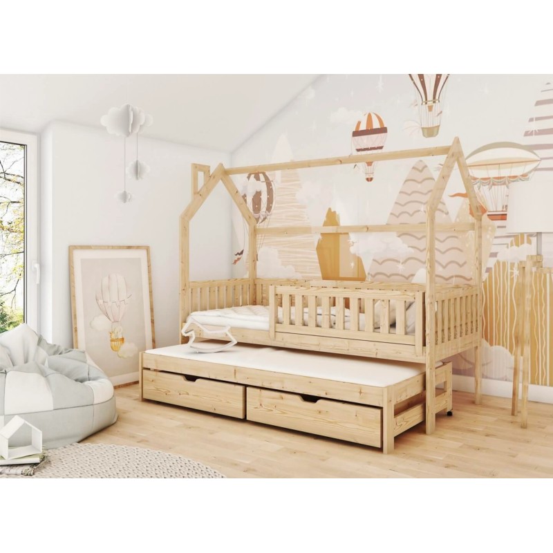 MONKEY 80x200 pine childrens house bed Lano Furniture