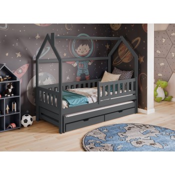 MONKEY 90x190 graphite children's house bed Lano Furniture
