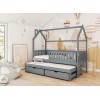 MONKEY 90x190 graphite childrens house bed Lano Furniture