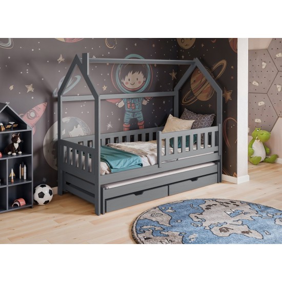 MONKEY 80x180 grey childrens house bed Lano Furniture MONKEY 80x180 grey childrens house bed Lano Furniture
