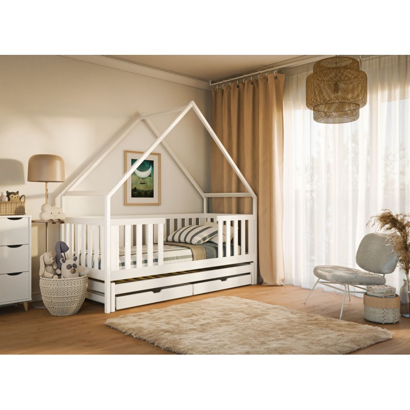 MAGIC 80x180 white bunk bed house Lano Furniture