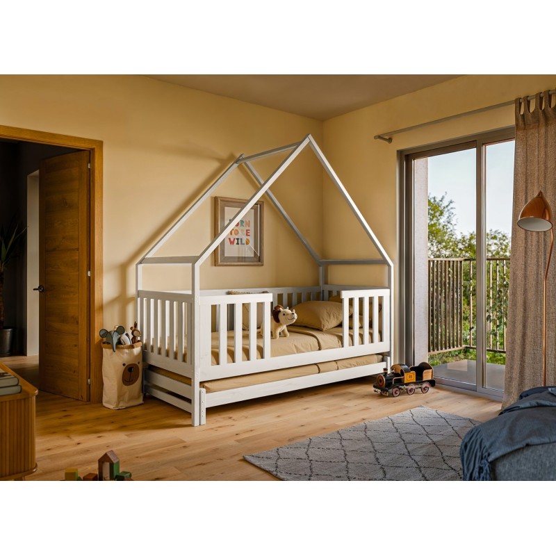 MAGIC 90x190 white bunk bed house Lano Furniture