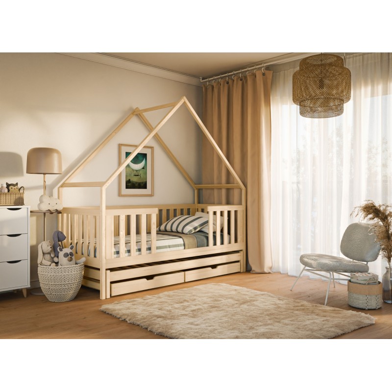 MAGIC 80x200 pine bunk bed house Lano Furniture