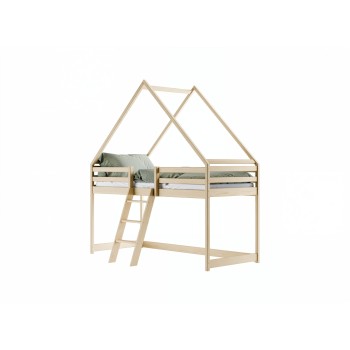 MOON 80x180 pine children's loft bed house Lano Furniture