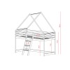 MOON 90x200 pine childrens loft bed house Lano Furniture