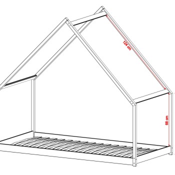 MORIS 100x200 graphite children's bed house Lano Furniture