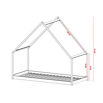 MORIS 80x180 gray children's bed house Lano Furniture