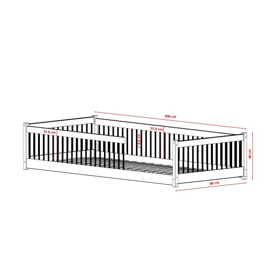 PEDRO 80x180 graphite childrens bed playpen Lano Furniture PEDRO 80x180 graphite childrens bed playpen Lano Furniture