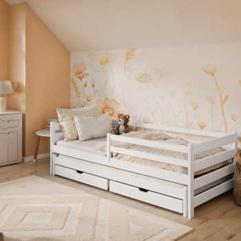 HABI 90x200 white pull-out double bed Lano Furniture