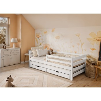HABI 90x200 white pull-out double bed Lano Furniture