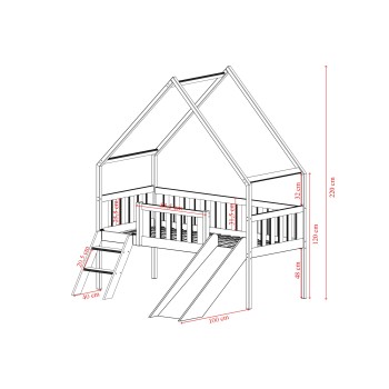 ANGEL 80x180 white children's bed Lano Furniture
