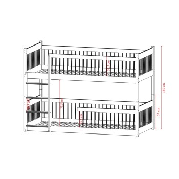 BOSTON 90x200 white bunk bed Lano Furniture